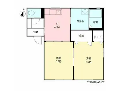 シャルムメゾン(2K/1階)の間取り写真