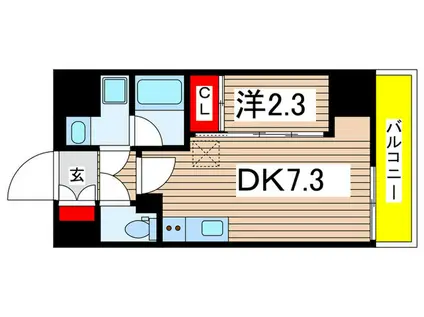 アーバネックス森下ウエスト(1DK/5階)の間取り写真