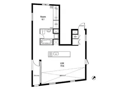 LAPIS(1LDK/6階)の間取り写真