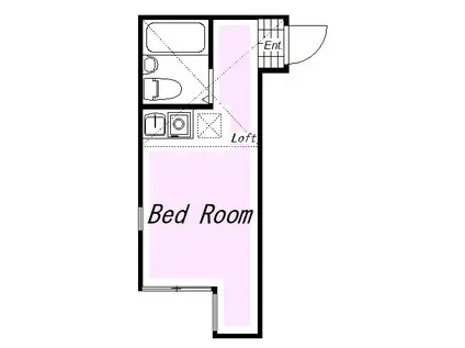 ユナイトKOKANエルリンガー(ワンルーム/2階)の間取り写真