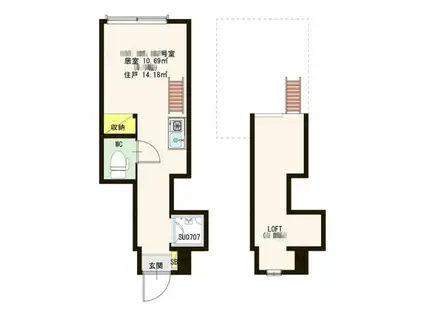 STAGE北新宿II(ワンルーム/1階)の間取り写真