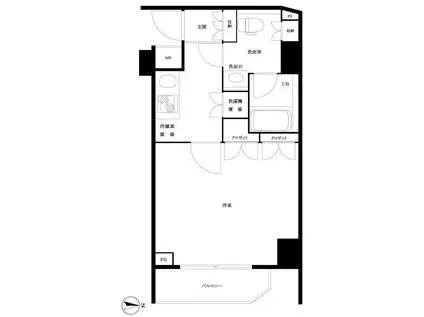 ルーブル泉岳寺前(1K/2階)の間取り写真