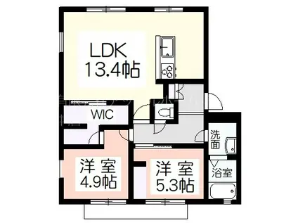 パル今福(2LDK/1階)の間取り写真