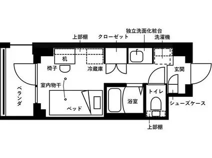 キャンパスヴィレッジ生田(ワンルーム/2階)の間取り写真