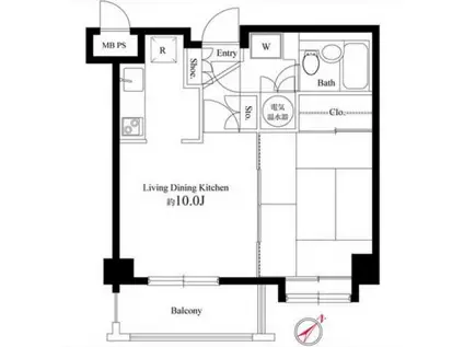 つくば5号館(1LDK/4階)の間取り写真