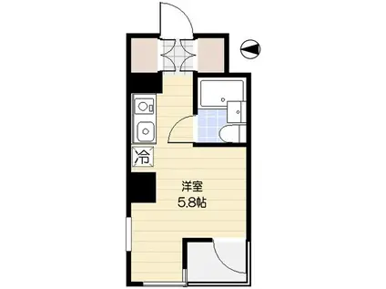 国分寺シティハイツ(ワンルーム/2階)の間取り写真