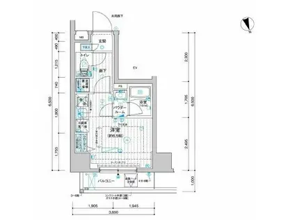 メインステージ川崎南幸町(1K/3階)の間取り写真