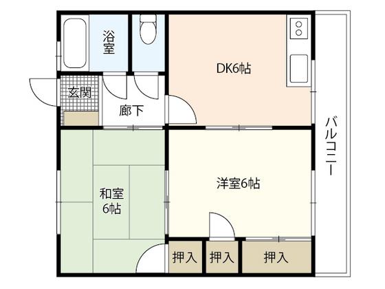笹本マンション(2DK/2階)の間取り写真