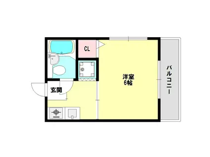 シティハイムシングルII(1K/2階)の間取り写真