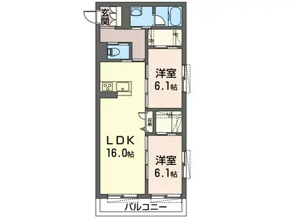 シャーメゾン カーラ ブランシェ(2LDK/3階)の間取り写真
