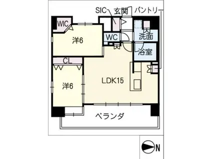 N-PRINCE浄心(2LDK/10階)の間取り写真