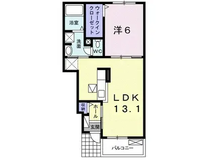 コンフォルターブル鹿嶋II(1LDK/1階)の間取り写真