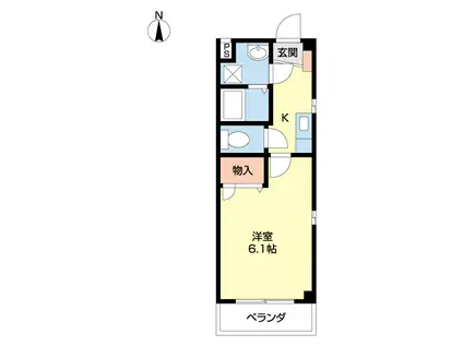 クレアールTOWA(1K/2階)の間取り写真