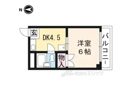 サンライズ北白川(1K/3階)の間取り写真