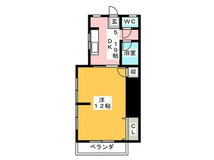 リベルテハイムHTM(1DK/2階)の間取り写真