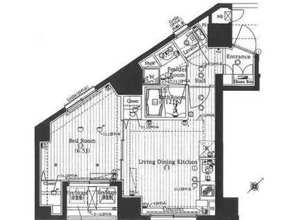 グラントゥルース東向島(1LDK/5階)の間取り写真