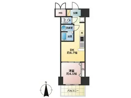 グランビア深井(1DK/3階)の間取り写真