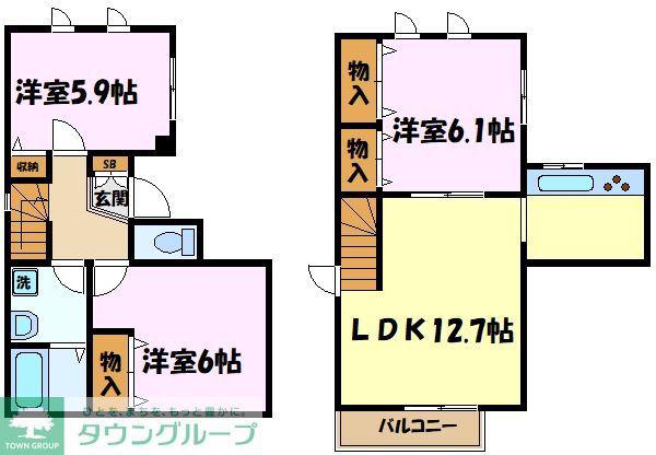 アネックス市ヶ尾(3LDK/2階)の間取り写真