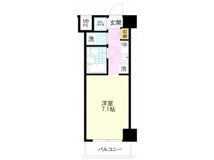 コスモフォーラム三鷹(ワンルーム/4階)の間取り写真