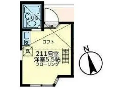 ユナイト南太田ケリースレーター(ワンルーム/2階)の間取り写真