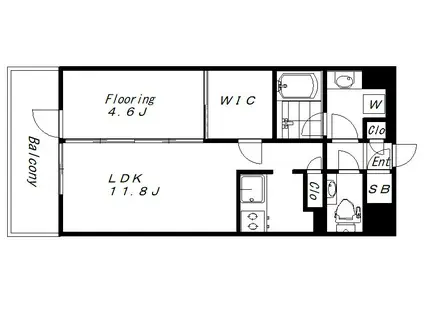 クリオラベルヴィ大崎グランクラス(1LDK/2階)の間取り写真