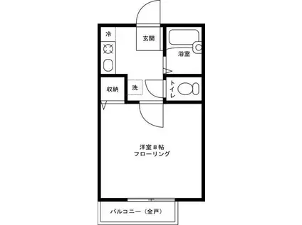 フローラル(1K/1階)の間取り写真