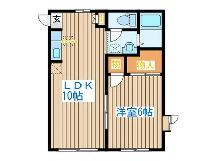 カーサメモリア(1LDK/1階)の間取り写真