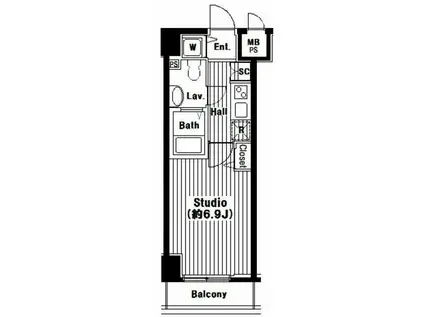 グランド・ガーラ芝公園(1K/5階)の間取り写真