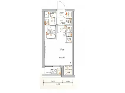 クレヴィスタ品川西大井(ワンルーム/3階)の間取り写真