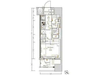 LOG川崎駅前(1K/7階)の間取り写真