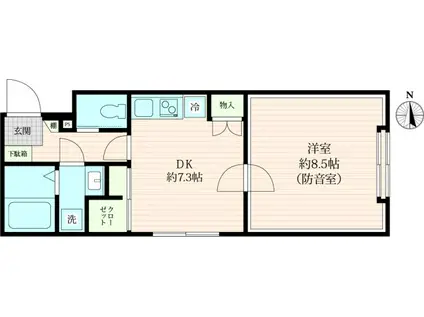 VORT上北沢レジデンス(1DK/3階)の間取り写真