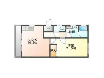 ハイツ230(1LDK/2階)の間取り写真