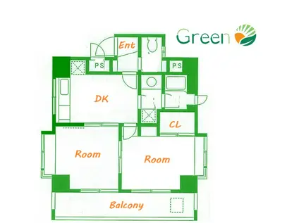 ジュネパレス平塚第一(2DK/5階)の間取り写真