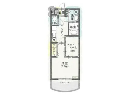 エクセランラウム(1K/3階)の間取り写真