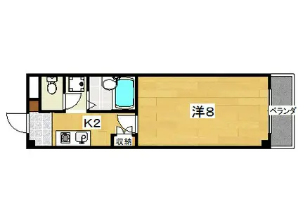 メゾンルミエール(1K/2階)の間取り写真