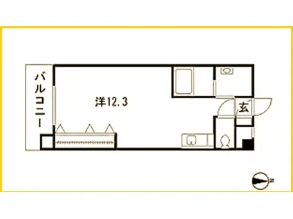 サザンクロス(ワンルーム/4階)の間取り写真