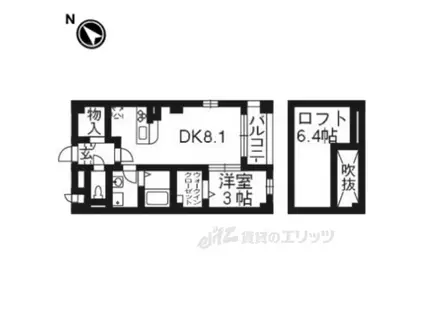 COMPANY-VIII(1DK/2階)の間取り写真