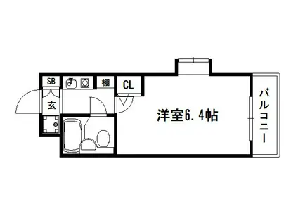 デトムワン京大前II(1K/2階)の間取り写真