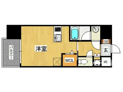 プライムアーバン薬院南(ワンルーム/10階)の間取り写真