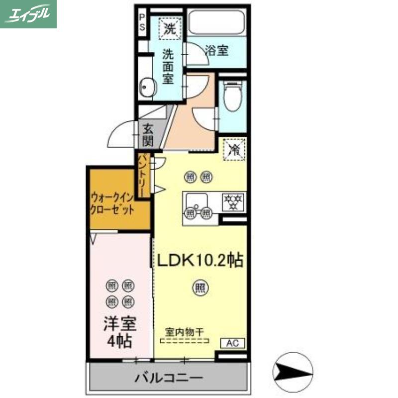 オベリオ(1LDK/3階)の間取り写真