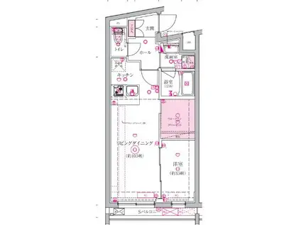 ベルシードステアー西早稲田(1LDK/3階)の間取り写真