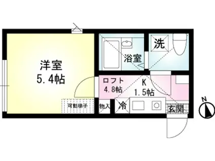 ウエストウィング横浜(1K/1階)の間取り写真