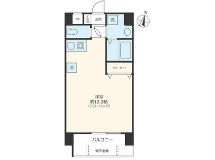 ドミール宮町(ワンルーム/1階)の間取り写真