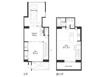 THE GRANDUO SAKURASHINMACHI(2LDK/1階)の間取り写真
