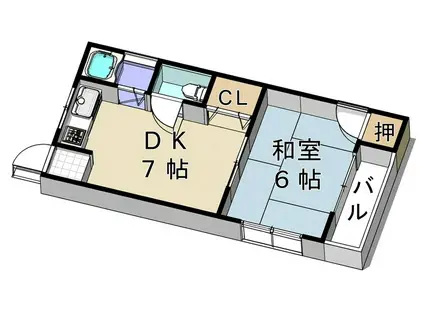マンションベアー(2K/3階)の間取り写真