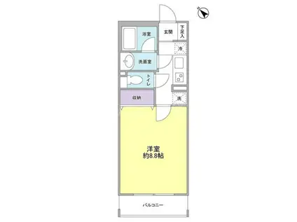 VILLA PACE(1K/2階)の間取り写真