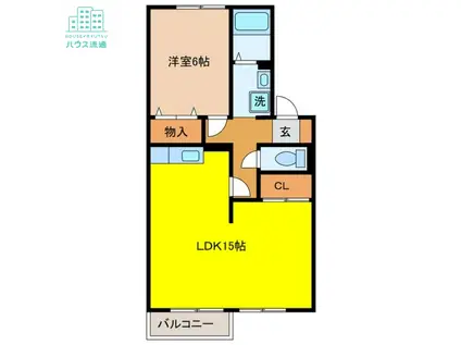 ソレールマツオ(1LDK/2階)の間取り写真