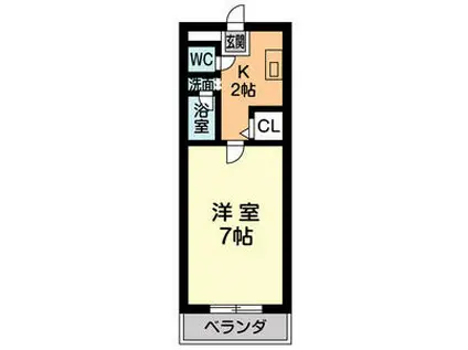ベルサーヤ(1K/2階)の間取り写真