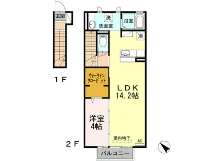アルカディア / インペリアル インペリアル(1LDK/2階)の間取り写真