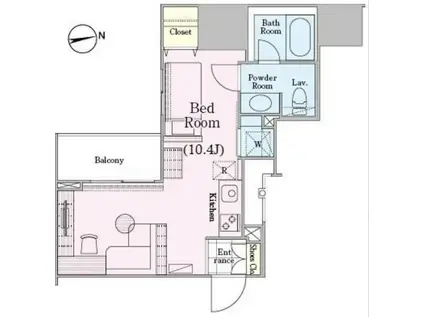 ロイジェントパークス四ツ谷(ワンルーム/11階)の間取り写真